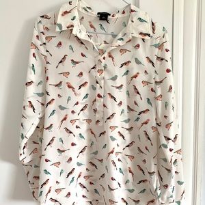 Ann Taylor bird patterned shirt